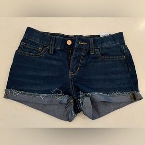 Dark rinse denim shorts